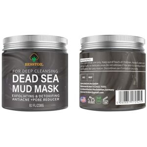 Besstoil Máscara de lama do mar morto para rosto e corpo, natural, vegana, cosmética sem cruéis – rica em minerais, hidratada, desintoxica, limpa profundamente a pele para homens ou Besstoil Máscara de lama do mar morto para rosto e corpo, natural, vegana, cosmética sem cruéis – rica em minerais, hidratada, desintoxica, limpa profundamente a pele para homens ou