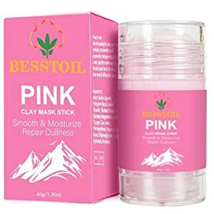 Besstoil Barra de máscara de argila rosa eliminador de cabeça preta, limpeza profunda de poros, controlo de óleo fórmula melhorada, vegana pura, natural, sem crueldade (rosa) Besstoil Barra de máscara de argila rosa eliminador de cabeça preta, limpeza profunda de poros, controlo de óleo fórmula melhorada, vegana pura, natural, sem crueldade (rosa)