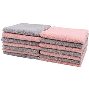 ZOLLNER 14 toalhas desmaquilhantes faciais reutilizáveis, 25 x 25 cm, cinzento e rosa ZOLLNER 14 toalhas desmaquilhantes faciais reutilizáveis, 25 x 25 cm, cinzento e rosa
