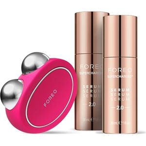 FOREO Set Reafirmante BEAR Dispositivo de microcorrentes faciais BEAR + 2x sérum condutor 30 ml com ácido hialurônico Massageador facial anti-idade Kit de cuidados com a pele Fúcsia FOREO Set Reafirmante BEAR Dispositivo de microcorrentes faciais BEAR + 2x sérum condutor 30 ml com ácido hialurônico Massageador facial anti-idade Kit de cuidados com a pele Fúcsia