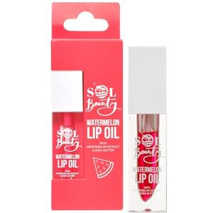 Sol Beauty Óleo labial aroma melancia com extrato de melancia e manteiga de carité, nutri, hidrata e suaviza os seus lábios, óleo labial amigável com veganos e sem crueldade, 3 g Sol Beauty Óleo labial aroma melancia com extrato de melancia e manteiga de carité, nutri, hidrata e suaviza os seus lábios, óleo labial amigável com veganos e sem crueldade, 3 g