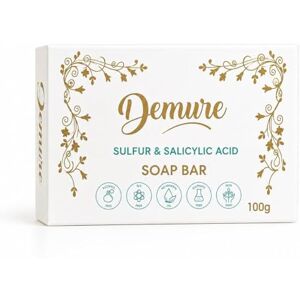 Demure Sabão esfoliante de enxofre e ácido salicílico, esfoliação de poros, reduz a acne, calmante e hidratante, com efeito anti-inflamatório Demure Sabão esfoliante de enxofre e ácido salicílico, esfoliação de poros, reduz a acne, calmante e hidratante, com efeito anti-inflamatório