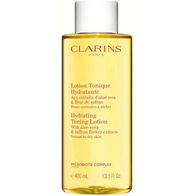 CLARINS Loção facial Tonique Hydratante, com extratos de aloé vera e flor de açafrão, para pele normal a seca, 400 ml CLARINS Loção facial Tonique Hydratante, com extratos de aloé vera e flor de açafrão, para pele normal a seca, 400 ml