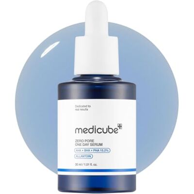 medicube Zero Pore One-day Serum Sérum de esfoliação noturna com AHA+BHA+SJFS e niacinamida, reduz a aparência dos poros em 10,8% num dia, 30 ml medicube Zero Pore One-day Serum Sérum de esfoliação noturna com AHA+BHA+SJFS e niacinamida, reduz a aparência dos poros em 10,8% num dia, 30 ml