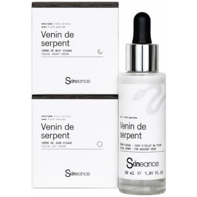 Skineance TRIO Syn-ake ULTRA Ativos anti-idade avançados creme do dia 50 ml creme noturno 50 ml soro facial 30 ml Reduz rugas de expressão, linhas finas, bolsas e olheiras Skineance TRIO Syn-ake ULTRA Ativos anti-idade avançados creme do dia 50 ml creme noturno 50 ml soro facial 30 ml Reduz rugas de expressão, linhas finas, bolsas e olheiras