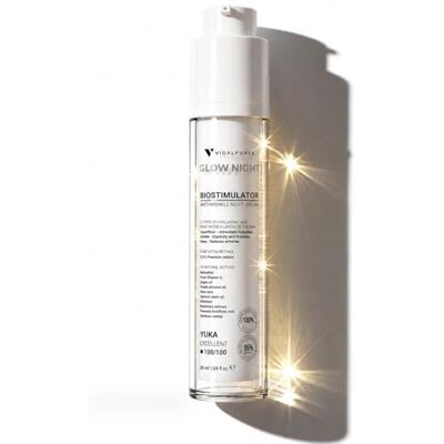 VIDALFORCE GLOW NIGHT Creme anti-rugas Rejuvenesce 5 anos creme noturno I 100/100 em Yuka I Retinol encapsulado, ácido hialurónico Full-Spectrum e Bakuchiol 50 ml VIDALFORCE GLOW NIGHT Creme anti-rugas Rejuvenesce 5 anos creme noturno I 100/100 em Yuka I Retinol encapsulado, ácido hialurónico Full-Spectrum e Bakuchiol 50 ml