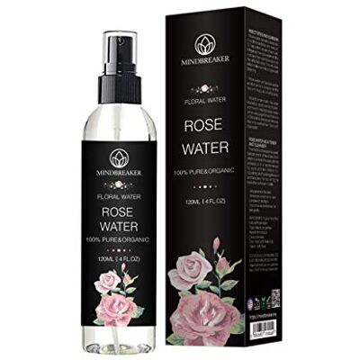 Mindbreaker Água de rosas orgânica: grau terapêutico, puro, búlgaro, sem hexano, sem álcool: o melhor para toner facial, pele, cabelo, cuidado com o corpo, spray de viagem: pulverizador de névoa fina (120 ml) Mindbreaker Água de rosas orgânica: grau terapêutico, puro, búlgaro, sem hexano, sem álcool: o melhor para toner facial, pele, cabelo, cuidado com o corpo, spray de viagem: pulverizador de névoa fina (120 ml)
