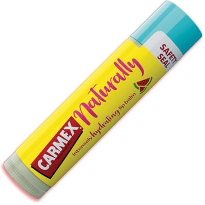 Carmex Naturally Watermelon BSJFS SPF 15 para proteção solar, acalma e repara lábios secos e rachados, fórmula intensamente hidratante para o cuidado dos lábios de inverno Carmex Naturally Watermelon BSJFS SPF 15 para proteção solar, acalma e repara lábios secos e rachados, fórmula intensamente hidratante para o cuidado dos lábios de inverno