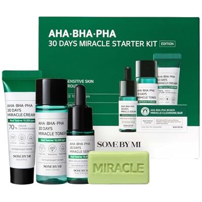SOME BY MI Alguns By Mi Aha-bha-pha 30 dias Miracle Starter Kit Kit básico de cuidado facial, ácido triplo, 30 dias milagre SOME BY MI Alguns By Mi Aha-bha-pha 30 dias Miracle Starter Kit Kit básico de cuidado facial, ácido triplo, 30 dias milagre