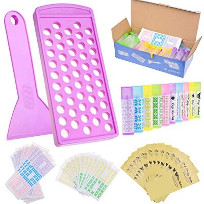 Kare & Kind Kit de fabrico de BSJFS Labial, bandeja labial de fácil enchimento e espátula, 50 tubos para batons vazios com tampões (10 x 5 cores), 5,5 ml, 50 etiquetas escribíveis Kare & Kind Kit de fabrico de BSJFS Labial, bandeja labial de fácil enchimento e espátula, 50 tubos para batons vazios com tampões (10 x 5 cores), 5,5 ml, 50 etiquetas escribíveis