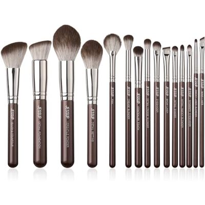 Jessup Pincéis de maquilhagem marrom 15Pçs conjunto pincéis de maquilhagem profissional pincel para base em pó, corretor, sobrancelhas, sombra de olhos, contorno, delineador de olhos, pincéis para Jessup Pincéis de maquilhagem marrom 15Pçs conjunto pincéis de maquilhagem profissional pincel para base em pó, corretor, sobrancelhas, sombra de olhos, contorno, delineador de olhos, pincéis para