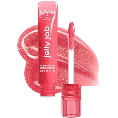 NYX PROFESSIONAL MAKEUP Jelly Job, brilho de lábios, lábios volumosos e brilho intenso, tom: Jelly Kiss'd NYX PROFESSIONAL MAKEUP Jelly Job, brilho de lábios, lábios volumosos e brilho intenso, tom: Jelly Kiss'd