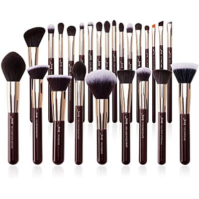 Jessup Conjunto de pincéis de maquilhagem profissional, 25 peças, premium, base em pó natural, sombra de olhos, corretivo, blush, realce, etiquetagem, T280 Zinfandel Jessup Conjunto de pincéis de maquilhagem profissional, 25 peças, premium, base em pó natural, sombra de olhos, corretivo, blush, realce, etiquetagem, T280 Zinfandel