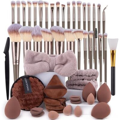 LHLXZQ Pincel de maquilhagem profissional avançado 52 peças#1 Conjunto de pincéis de maquilhagem para rosto e olhos Blush Foundation Concealer Powder LHLXZQ Pincel de maquilhagem profissional avançado 52 peças#1 Conjunto de pincéis de maquilhagem para rosto e olhos Blush Foundation Concealer Powder