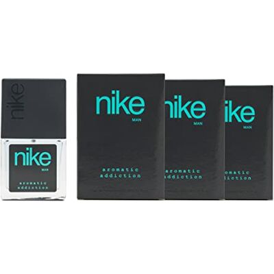 Nike Aromatic Addiction Pack de 3 x 30 ml, colónia para homem, formato de viagem em spray, perfume homem, Eau de Toilette masculina, aroma madeirado especiado, fragrância fresca Nike Aromatic Addiction Pack de 3 x 30 ml, colónia para homem, formato de viagem em spray, perfume homem, Eau de Toilette masculina, aroma madeirado especiado, fragrância fresca