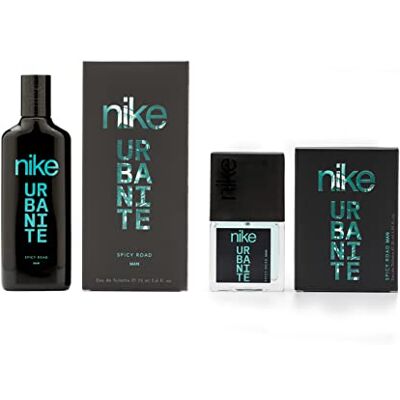 Nike Spicy Road promoção 75 ml 30 ml, Colónia para homem, conjunto de 2 produtos, perfume em forma de spray, Eau de Toilette natural e masculina, aroma cítrico madeiro, fragrância fresca Nike Spicy Road promoção 75 ml 30 ml, Colónia para homem, conjunto de 2 produtos, perfume em forma de spray, Eau de Toilette natural e masculina, aroma cítrico madeiro, fragrância fresca