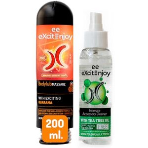 EXCITE MAN OR WOMAN Excite gel lubrificante íntimo casal efeito calor com Guaraná limpador spray hi-gienizante de acessórios íntimos com árvore de chá Vegan e sem álcool EXCITE MAN OR WOMAN Excite gel lubrificante íntimo casal efeito calor com Guaraná limpador spray hi-gienizante de acessórios íntimos com árvore de chá Vegan e sem álcool