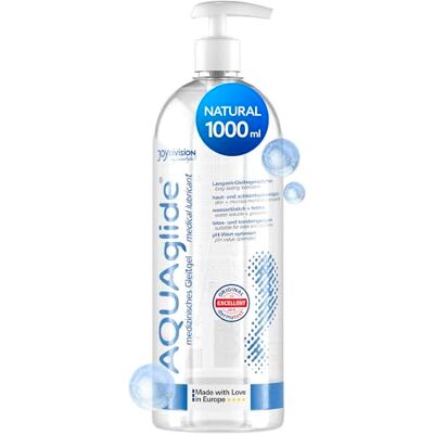 JOYDIVISION Original AQUAglide 1000 ml lubrificante natural, lubrificante transparente e vegano, pH otimizado e compatível com preservativos de látex JOYDIVISION Original AQUAglide 1000 ml lubrificante natural, lubrificante transparente e vegano, pH otimizado e compatível com preservativos de látex