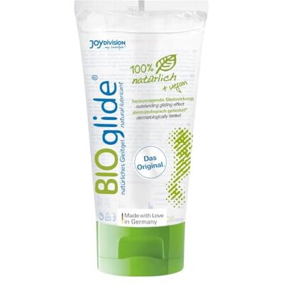 JOYDIVISION Original BIOglide neutro 150 ml Produto de hidratação e cuidado 100% natural e vegano, gel à base de água, como lubrificante compatível com preservativos de látex JOYDIVISION Original BIOglide neutro 150 ml Produto de hidratação e cuidado 100% natural e vegano, gel à base de água, como lubrificante compatível com preservativos de látex