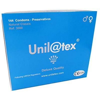 Unilatex Preservativos naturais sem fragrância 144 unidades Unilatex Preservativos naturais sem fragrância 144 unidades