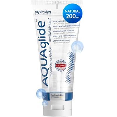 JOYDIVISION Original AQUAglide 200 ml lubrificante natural, lubrificante transparente e vegano, pH otimizado e compatível com preservativos de látex JOYDIVISION Original AQUAglide 200 ml lubrificante natural, lubrificante transparente e vegano, pH otimizado e compatível com preservativos de látex