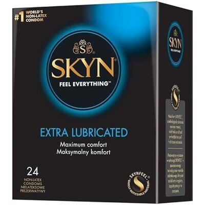 Unimil Skyn Preservativos sem látex, com lubrificação extra - 24 unidades Unimil Skyn Preservativos sem látex, com lubrificação extra - 24 unidades