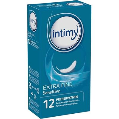 INTIMY Preservativos extra fino Sensitive 12 unidades lubrificados máxima sensação e proteção látex dispositivo médico design ultrafino para prazer natural e seguro INTIMY Preservativos extra fino Sensitive 12 unidades lubrificados máxima sensação e proteção látex dispositivo médico design ultrafino para prazer natural e seguro