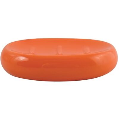MSV Seth - Dispositivo de sabonete em cerâmica - Estilo Java - Cor laranja - Acessório para banheiro MSV Seth - Dispositivo de sabonete em cerâmica - Estilo Java - Cor laranja - Acessório para banheiro