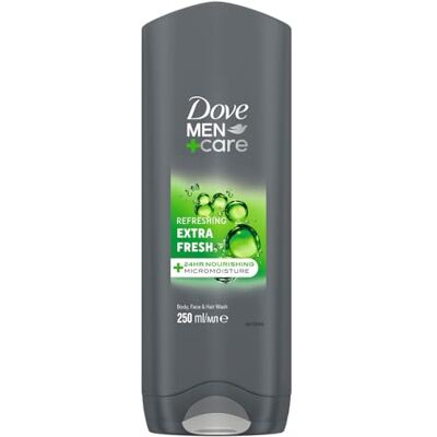 Dove , Men+Care gel de banho 3 em 1 hidratante para corpo, rosto e cabelo, com tecnologia MicroMoisture, hidrata 24 horas, 250 ml Dove , Men+Care gel de banho 3 em 1 hidratante para corpo, rosto e cabelo, com tecnologia MicroMoisture, hidrata 24 horas, 250 ml