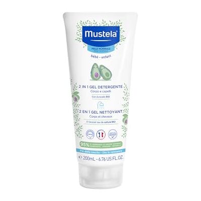 Mustela Gel de limpeza 2 em 1, corpo e cabelo, para bebés, crianças, adequado para toda a família confortável de usar fora de casa, 95% ingredientes de origem natural (200 ml) Mustela Gel de limpeza 2 em 1, corpo e cabelo, para bebés, crianças, adequado para toda a família confortável de usar fora de casa, 95% ingredientes de origem natural (200 ml)