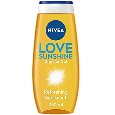 NIVEA Love Sunshine gel de banho (250 ml), gel de banho refrescante e cuidadoso com aloé vera, fórmula nutritiva com fragrância única de verão, a embalagem pode variar NIVEA Love Sunshine gel de banho (250 ml), gel de banho refrescante e cuidadoso com aloé vera, fórmula nutritiva com fragrância única de verão, a embalagem pode variar