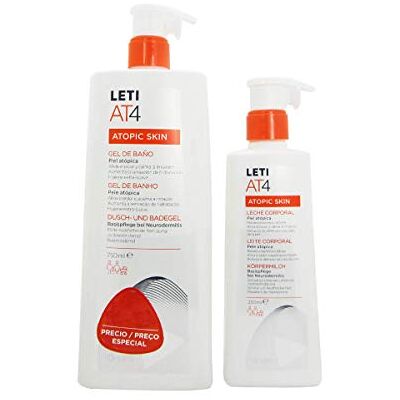 Leti At4 Gel dermogordura banho 750 ml + At4 Body Milk 250 ml Leti At4 Gel dermogordura banho 750 ml + At4 Body Milk 250 ml