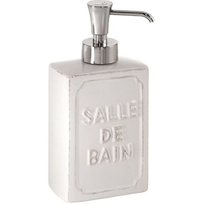 Gedy Vivienne Dispensador de sabão, cerâmica, branco, 8,7 x 6 x 18 Gedy Vivienne Dispensador de sabão, cerâmica, branco, 8,7 x 6 x 18