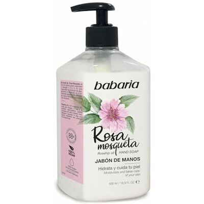 Babaria Rosa Mosqueta Sabonete de Mãos, Branco, Aromático, 500 Mililitros Babaria Rosa Mosqueta Sabonete de Mãos, Branco, Aromático, 500 Mililitros
