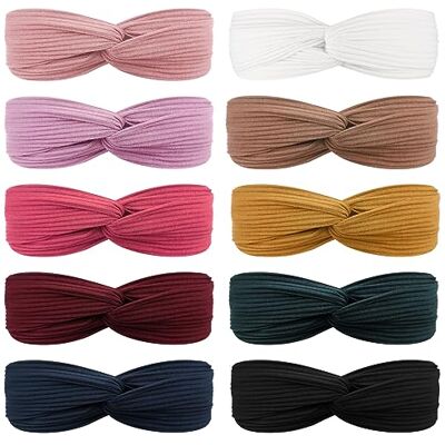 DRESHOW 10 peças boho mulher diadema flor vintage impresso Criss Cross Cross nó elástico faixa para o cabelo banda acessórios de cabelo ioga cabeça Wraps diadema para mulheres DRESHOW 10 peças boho mulher diadema flor vintage impresso Criss Cross Cross nó elástico faixa para o cabelo banda acessórios de cabelo ioga cabeça Wraps diadema para mulheres
