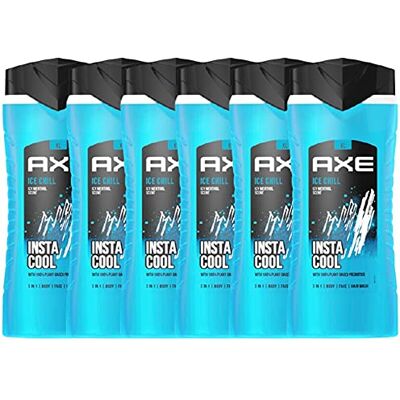 AXE Gel de duche 3 em 1 Ice Chill XL para homem gel de banho 6 x 400 ml body face hair wash gel de duche dermatologicamente testado (conjunto de 6) AXE Gel de duche 3 em 1 Ice Chill XL para homem gel de banho 6 x 400 ml body face hair wash gel de duche dermatologicamente testado (conjunto de 6)