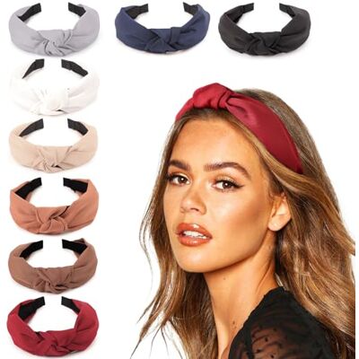 DRESHOW 8 Peças Fitas de Cabelo Anchas Diademas para Mulher Elásticas Turbantes Faixa de Cabelo com Nó Faixas para Mulheres, Tamanho único DRESHOW 8 Peças Fitas de Cabelo Anchas Diademas para Mulher Elásticas Turbantes Faixa de Cabelo com Nó Faixas para Mulheres, Tamanho único