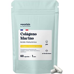 NOVOMA Colágeno marinho com ácido hialurónico vitamina C, suplemento pele, articulações e ossos, 60 cápsulas para 1 mês, alta dose de colagénio hidrolizado puro NATICOL, Essentials by NOVOMA Colágeno marinho com ácido hialurónico vitamina C, suplemento pele, articulações e ossos, 60 cápsulas para 1 mês, alta dose de colagénio hidrolizado puro NATICOL, Essentials by