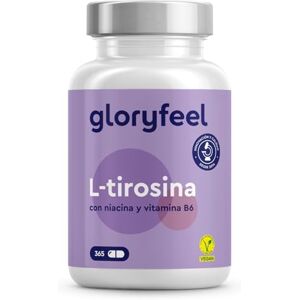 Gloryfeel L-tirosina 365 cápsulas (6 meses) 1000 mg por dose diária, com vitamina B3 e B12 Para os nervos, o metabolismo energético e a mente*, sem aditivos fabricados na Alemanha Gloryfeel L-tirosina 365 cápsulas (6 meses) 1000 mg por dose diária, com vitamina B3 e B12 Para os nervos, o metabolismo energético e a mente*, sem aditivos fabricados na Alemanha