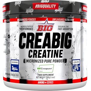 BIG Creapure Creatina monohidratada, creapure, desempenho físico e recuperação, material prima premium, monohidrato de creatina de absorção rápida, vegana (250 g, ultra pura (neutro) BIG Creapure Creatina monohidratada, creapure, desempenho físico e recuperação, material prima premium, monohidrato de creatina de absorção rápida, vegana (250 g, ultra pura (neutro)