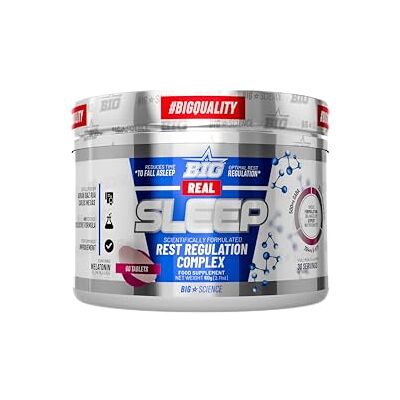 BIG Real Sleep Gaba com melatonina Fórmula avançada 60 cápsulas para dormir bem com magnésio e passiflora Melhora a qualidade do sono e descanso Vegan BIG Real Sleep Gaba com melatonina Fórmula avançada 60 cápsulas para dormir bem com magnésio e passiflora Melhora a qualidade do sono e descanso Vegan