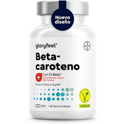 Gloryfeel Betacaroteno (7 meses) ALERADOR BRONCEADO Matéria-prima Lyc-O-Beta Forte extrato de cenoura e Blakeslea trispora vitamina A 100% natural para a pele, 200 cápsulas, sem aditivos Gloryfeel Betacaroteno (7 meses) ALERADOR BRONCEADO Matéria-prima Lyc-O-Beta Forte extrato de cenoura e Blakeslea trispora vitamina A 100% natural para a pele, 200 cápsulas, sem aditivos