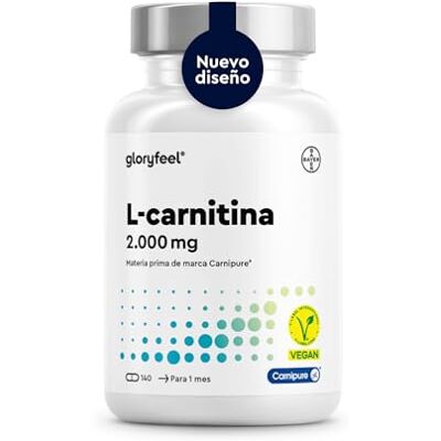Gloryfeel L-carnitina 2000 mg Primeira qualidade: Carnipure® de Lonça 140 cápsulas energia e resistência testada em laboratório, vegana, sem aditivos, fabricada na Alemanha Gloryfeel L-carnitina 2000 mg Primeira qualidade: Carnipure® de Lonça 140 cápsulas energia e resistência testada em laboratório, vegana, sem aditivos, fabricada na Alemanha