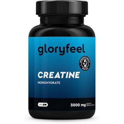 Gloryfeel Creatina monohidratada 3,412 mg 320 cápsulas, para a massa muscular, o seu treino, o desporto e o fitness, 3000 mg Creatina pura em pó em altas doses, Testado em laboratório sem aditivos Gloryfeel Creatina monohidratada 3,412 mg 320 cápsulas, para a massa muscular, o seu treino, o desporto e o fitness, 3000 mg Creatina pura em pó em altas doses, Testado em laboratório sem aditivos