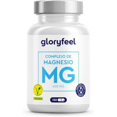 Gloryfeel Complexo de Magnésio 400mg de Magnésio Elemental Bisglicinato, Citrato, Óxido, Malato e Ascorbato Premium 5 em 1 Doses Elevadas e Bioativo 120 Cápsulas Testado em Laboratório e Sem Gloryfeel Complexo de Magnésio 400mg de Magnésio Elemental Bisglicinato, Citrato, Óxido, Malato e Ascorbato Premium 5 em 1 Doses Elevadas e Bioativo 120 Cápsulas Testado em Laboratório e Sem