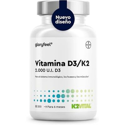 Gloryfeel Vitamina D3 K2-200 comprimidos K2VITAL® da Kappa Premium 99,7% de vitamina K2-MK7 totalmente trans testada em laboratório Gloryfeel Vitamina D3 K2-200 comprimidos K2VITAL® da Kappa Premium 99,7% de vitamina K2-MK7 totalmente trans testada em laboratório