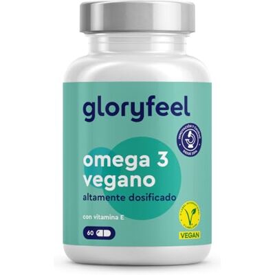 Gloryfeel Omega 3 2000mg (life's™ OMEGA) Óleo de Algas Vegano, DHA + EPA 900mg Matéria-prima de qualidade mais Vitamina E Omega 3 Algas de cultivos sustentáveis Testado em laboratório Gloryfeel Omega 3 2000mg (life's™ OMEGA) Óleo de Algas Vegano, DHA + EPA 900mg Matéria-prima de qualidade mais Vitamina E Omega 3 Algas de cultivos sustentáveis Testado em laboratório