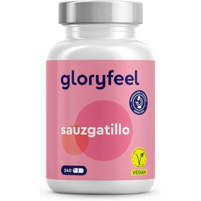 Gloryfeel Sauzgatillo 240 cápsulas de alta dosagem Vitex Agnus Castus extrato de 4:1-10 mg extrato de salgueiro por cápsula testado em laboratório, sem aditivos, fabricado na Alemanha Gloryfeel Sauzgatillo 240 cápsulas de alta dosagem Vitex Agnus Castus extrato de 4:1-10 mg extrato de salgueiro por cápsula testado em laboratório, sem aditivos, fabricado na Alemanha
