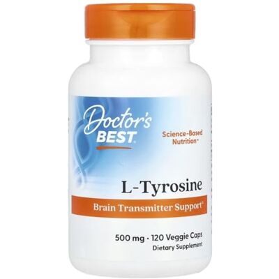 DoctorsBEST Doctor's Best L-tirosina Apoio à função cerebral e gestão do stresse 500 mg 120 cápsulas DoctorsBEST Doctor's Best L-tirosina Apoio à função cerebral e gestão do stresse 500 mg 120 cápsulas