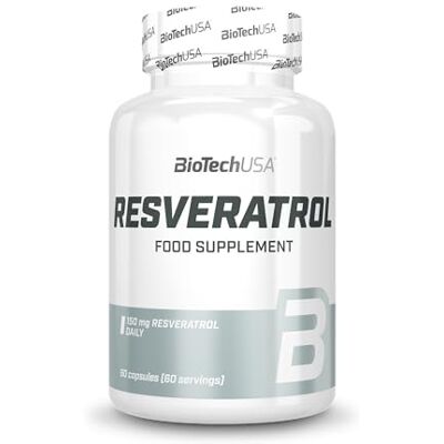 BioTechUSA Resveratrol 150 mg por dose, trans-resveratrol Antioxidante, Longevity, sem glúten ou lactose, 60 cápsulas Antioxidante Forma biológicamente activa Longevidad Sin gluten ni lactosa 60 cápsulas BioTechUSA Resveratrol 150 mg por dose, trans-resveratrol Antioxidante, Longevity, sem glúten ou lactose, 60 cápsulas Antioxidante Forma biológicamente activa Longevidad Sin gluten ni lactosa 60 cápsulas